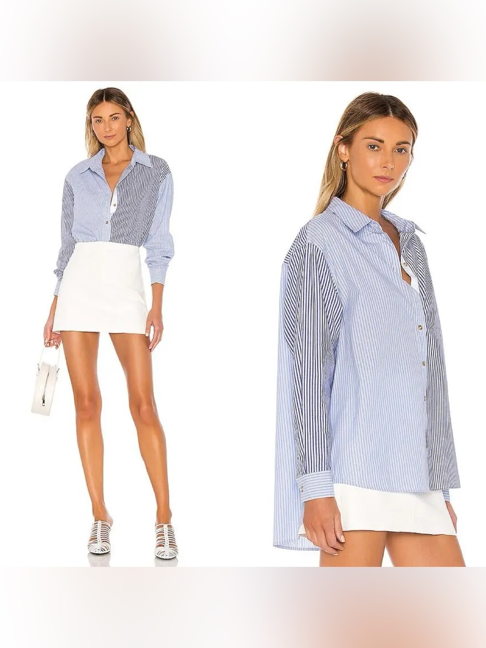 NWT L’ACADEMIE The Blaise Top in Blue & White stripe